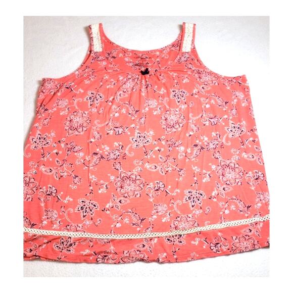 Croft Barrow Womens Sleep Set L Sleeveless Top Pajama Shorts Lounge Floral Fairy - Picture 7 of 12